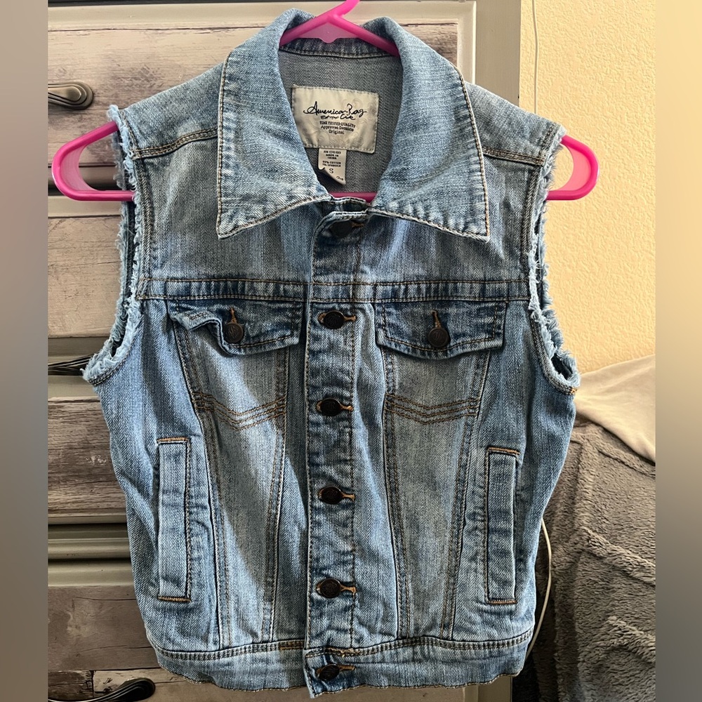 American Rag Denim Sleeveless Vest